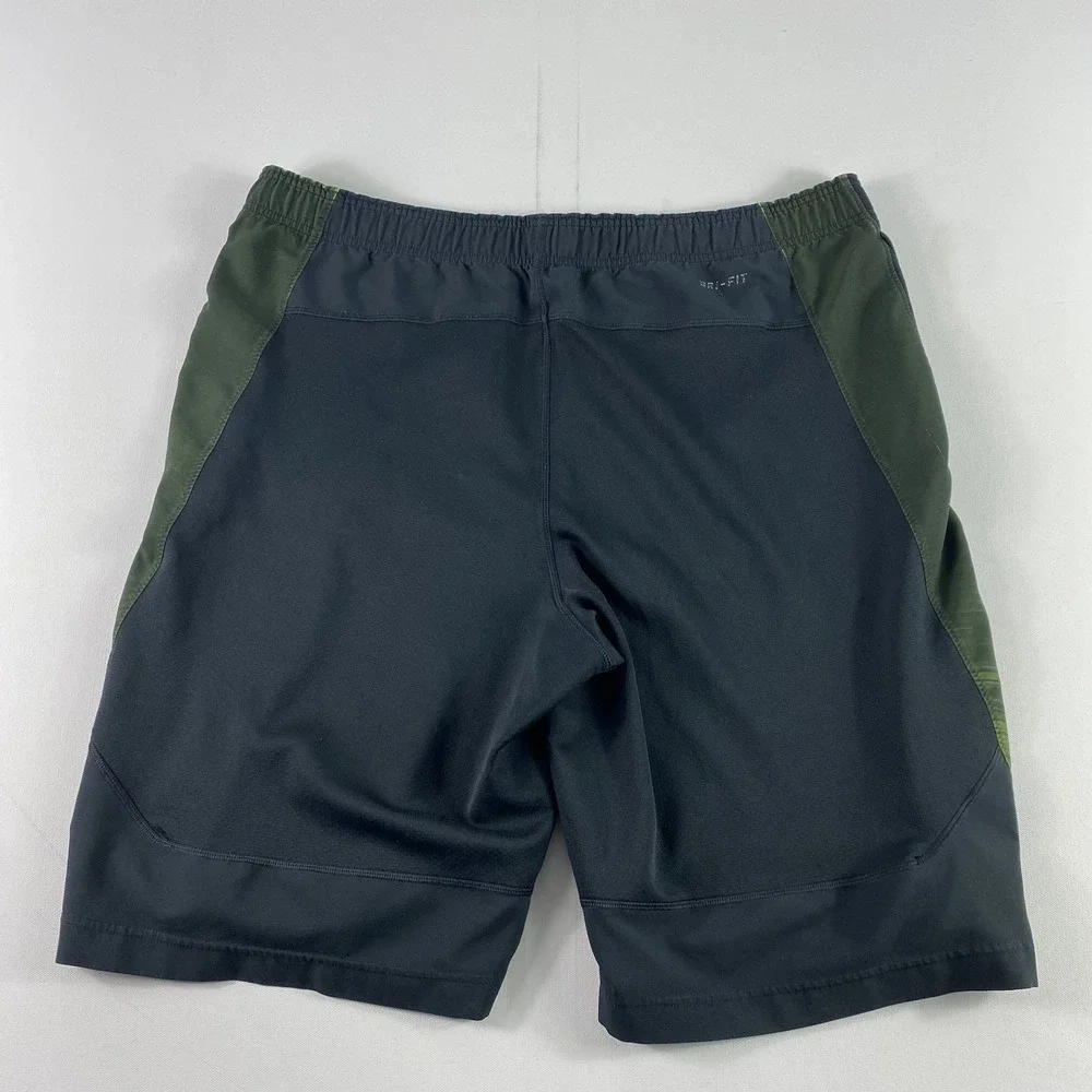 Nike Football Shorts Mens Medium Black Green Dri Fit Training NCAA Athletic